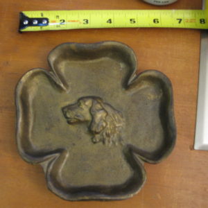 Four Leaf Clover Golden Retriever Dog Cast Iron Pin Tray