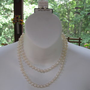 White pearl and earring set
