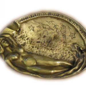 Vintage Brass Nude Lady Ashtray