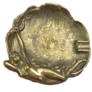 Vintage Brass Nude Lady Ashtray