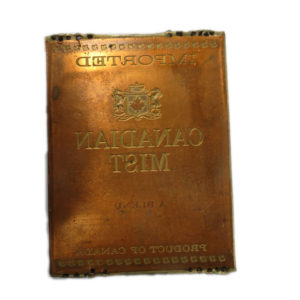 Canadian Mist Printers Label Plate