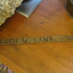 ruth lamb metal nameplate