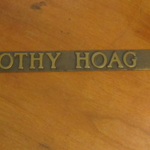 dorothy hoag metal nameplate