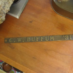 cw buffum metal nameplate