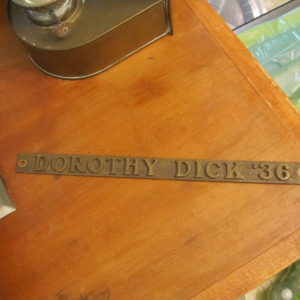 dorothy dick metal nameplate