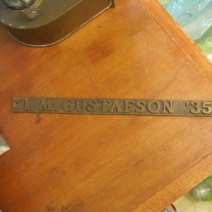 gustafson metal nameplate
