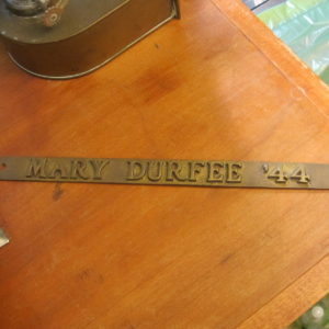mary durfee metal nameplate