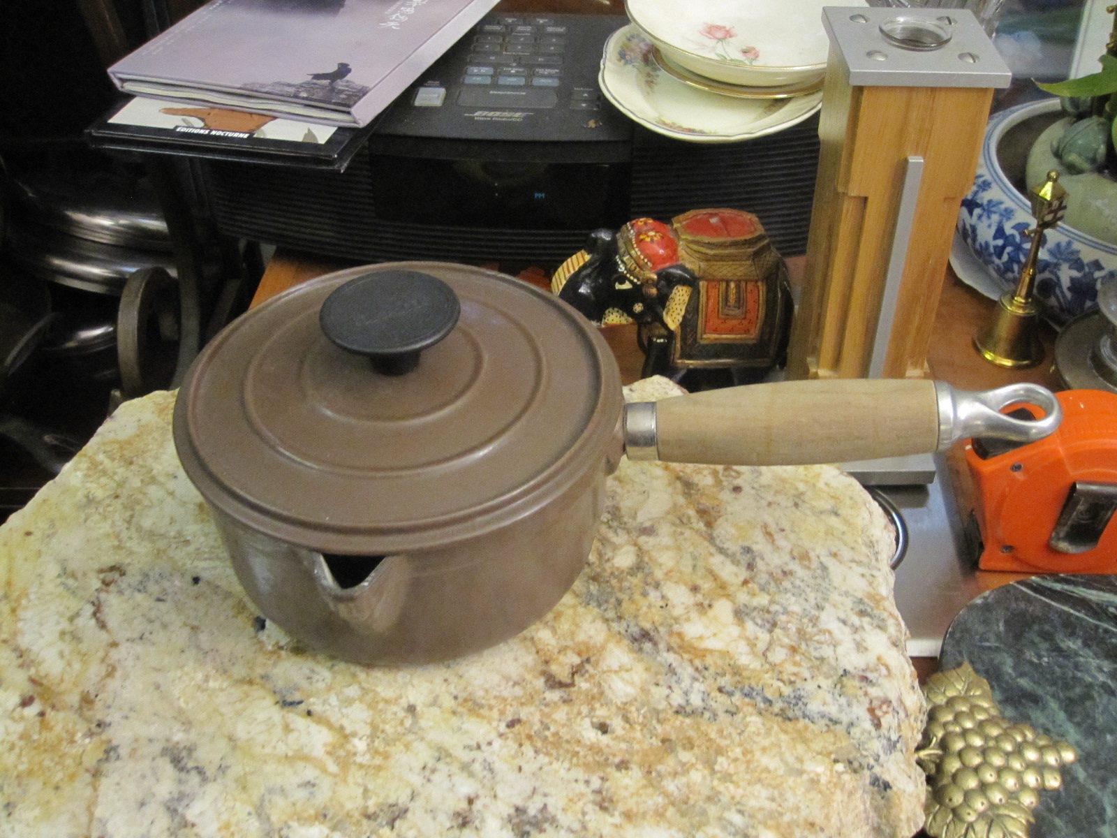 Série 5 Casseroles Cousances – Fonte émaillée Marron – Vintage – France