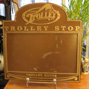Vintage Bronze Trolley Sign