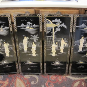 Four Wood Wall Panels w/ Mother of Pearl 