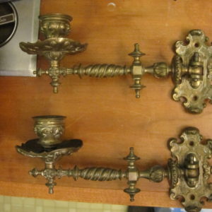 Antique Pair Piano Sconces