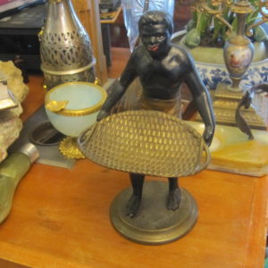 Nubian Blackamore Card Tray Sculpture