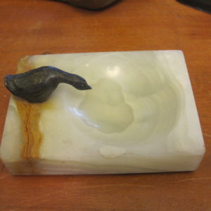 Art Deco Stone Duck Pin Tray