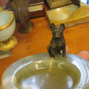 Boston Terrier Sculpture Onyx Marble Bulldog Ring Tray