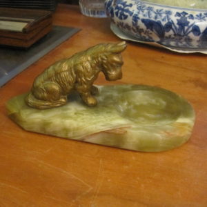 Terrier Sculpture Onyx Marble Pin Tray
