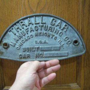 Locomotive Thrall 1963 Freight Car Builder Plate