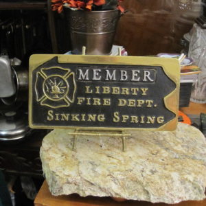 Liberty Fire Department Member Plaque Sinking Spring