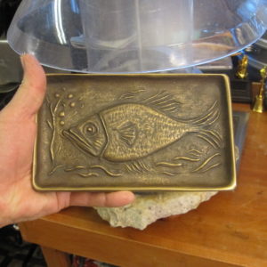 Vintage Bronze Fish Ring Dish