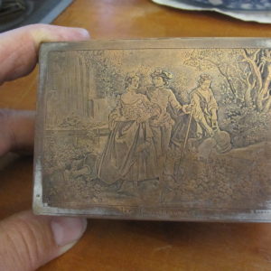 Vintage French Metal Jewelry Box