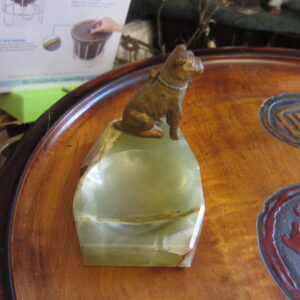 Bull Dog Lighter Sculpture Onyx Bulldog Tray