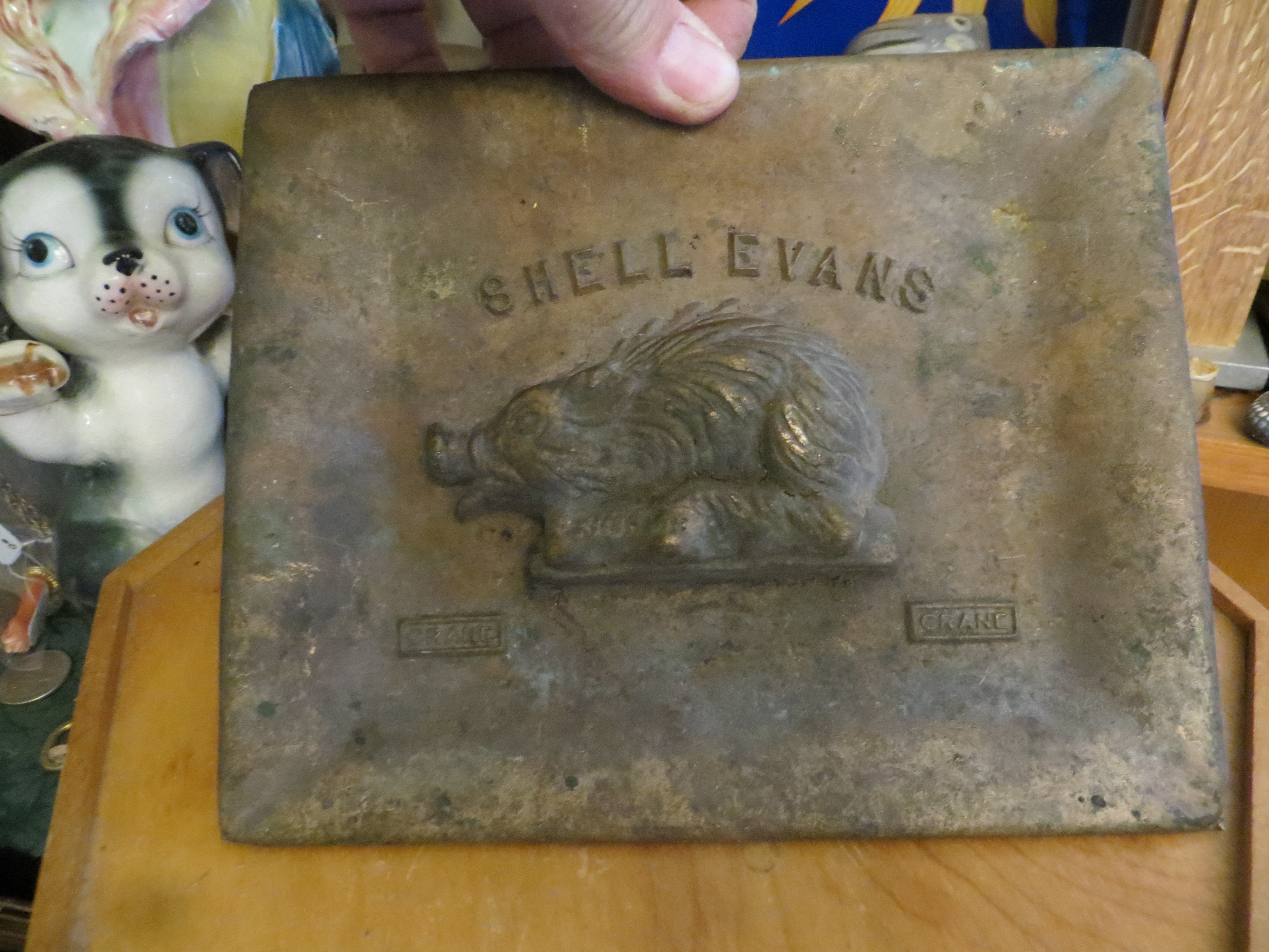 Vintage Crane Company Heavy Metal Desk Tray