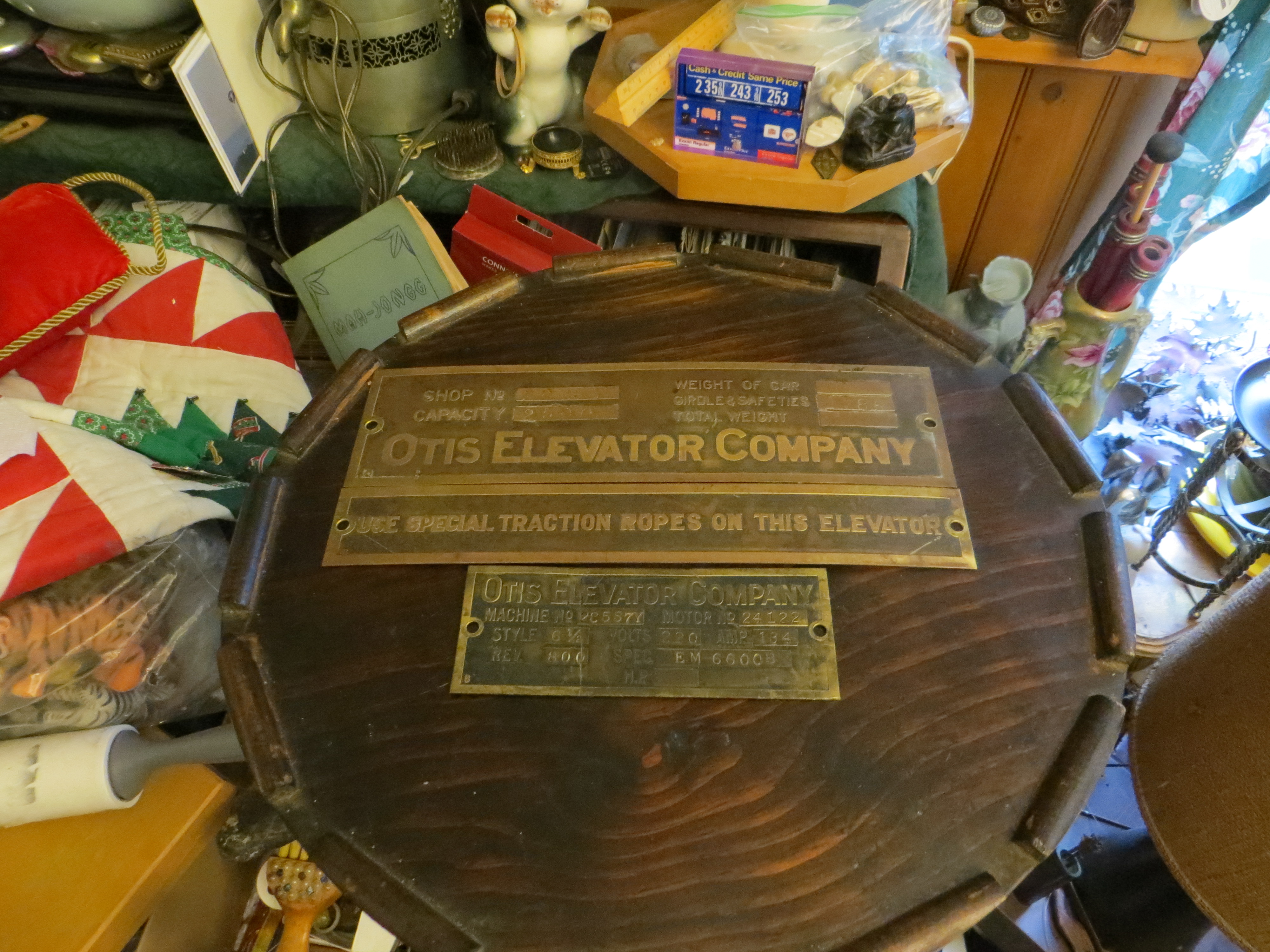 Early 20th Century Salvaged Otis Elevator Plaque Set