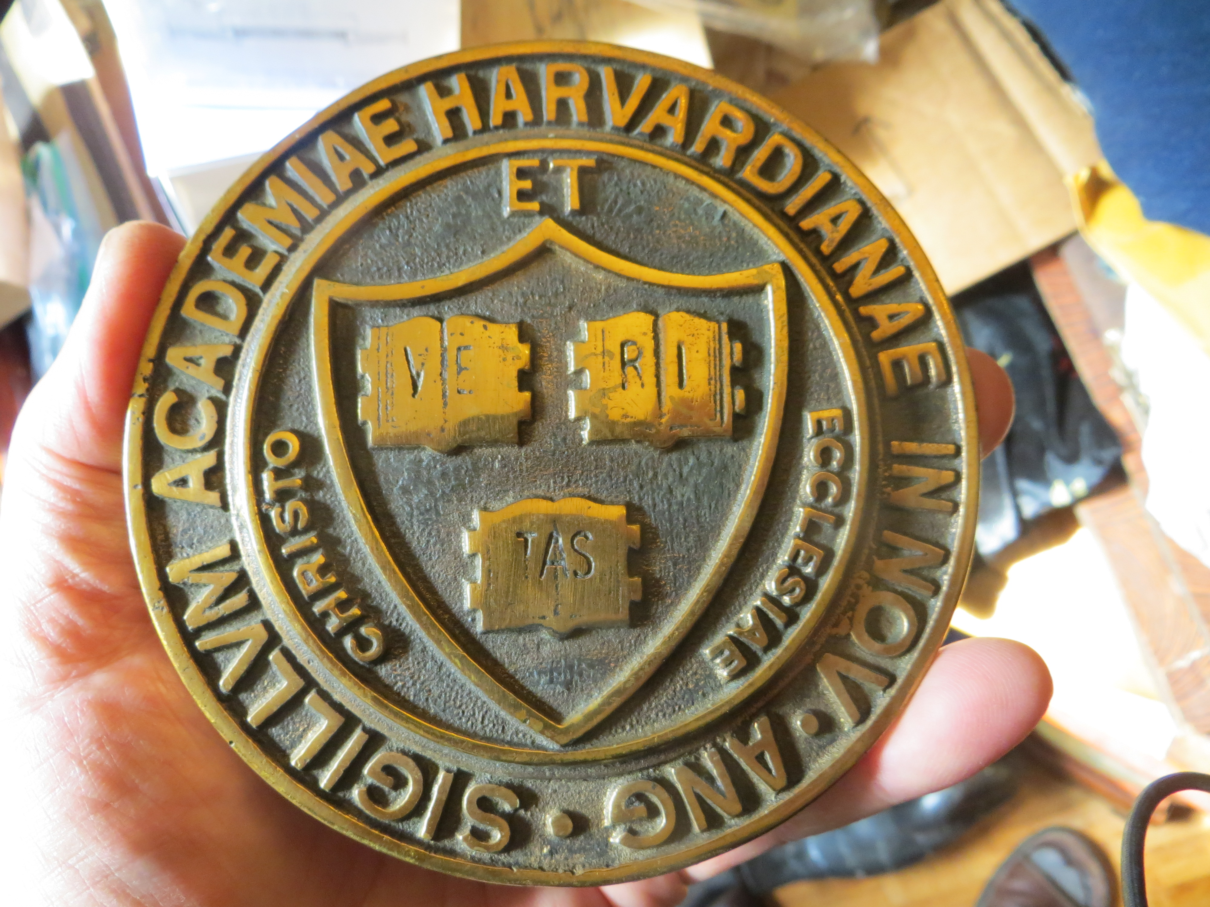 Harvard University Antique Bronze Seal Plaque
