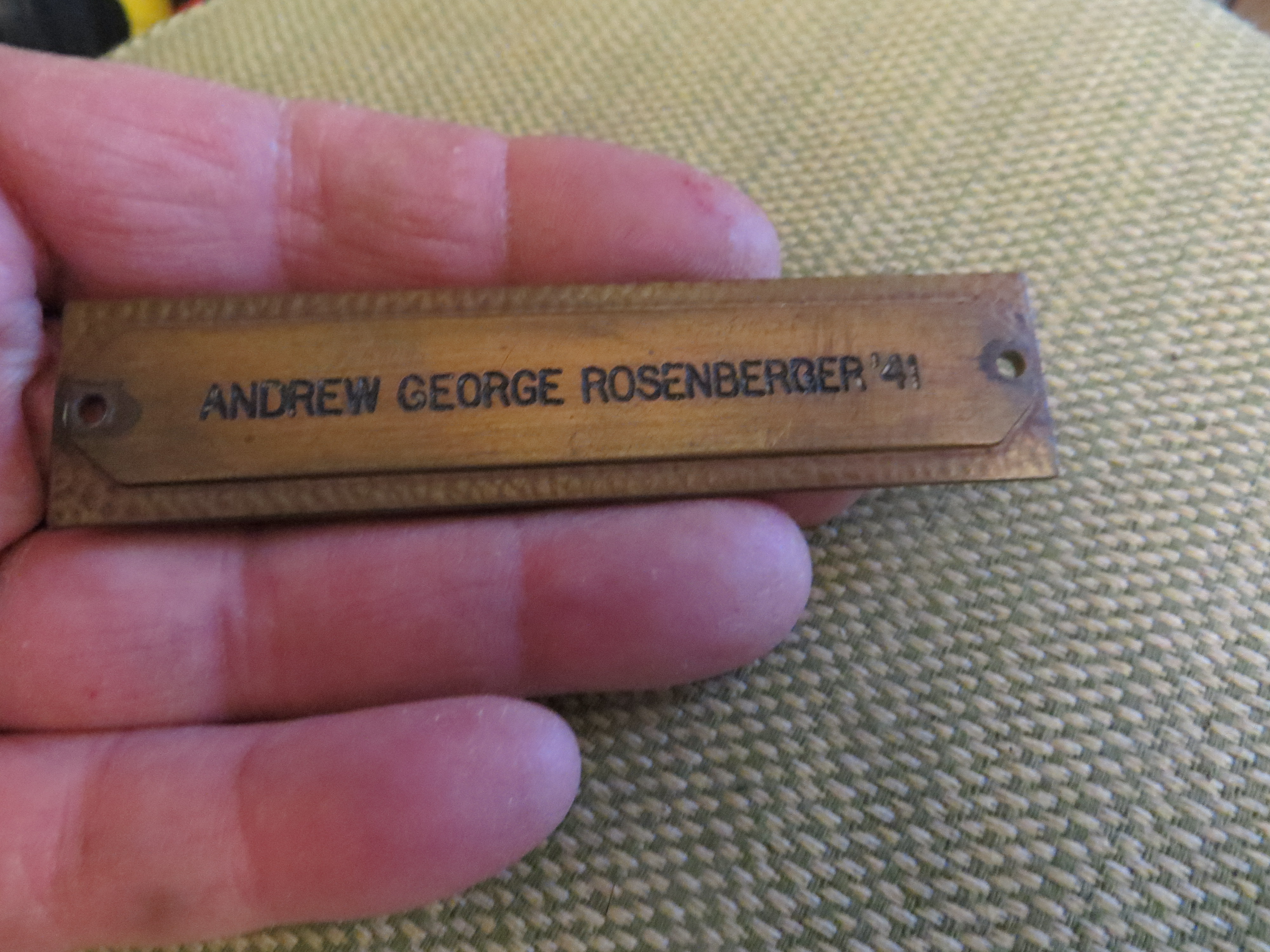 Bronze Name Plate A. Rosenberger 41