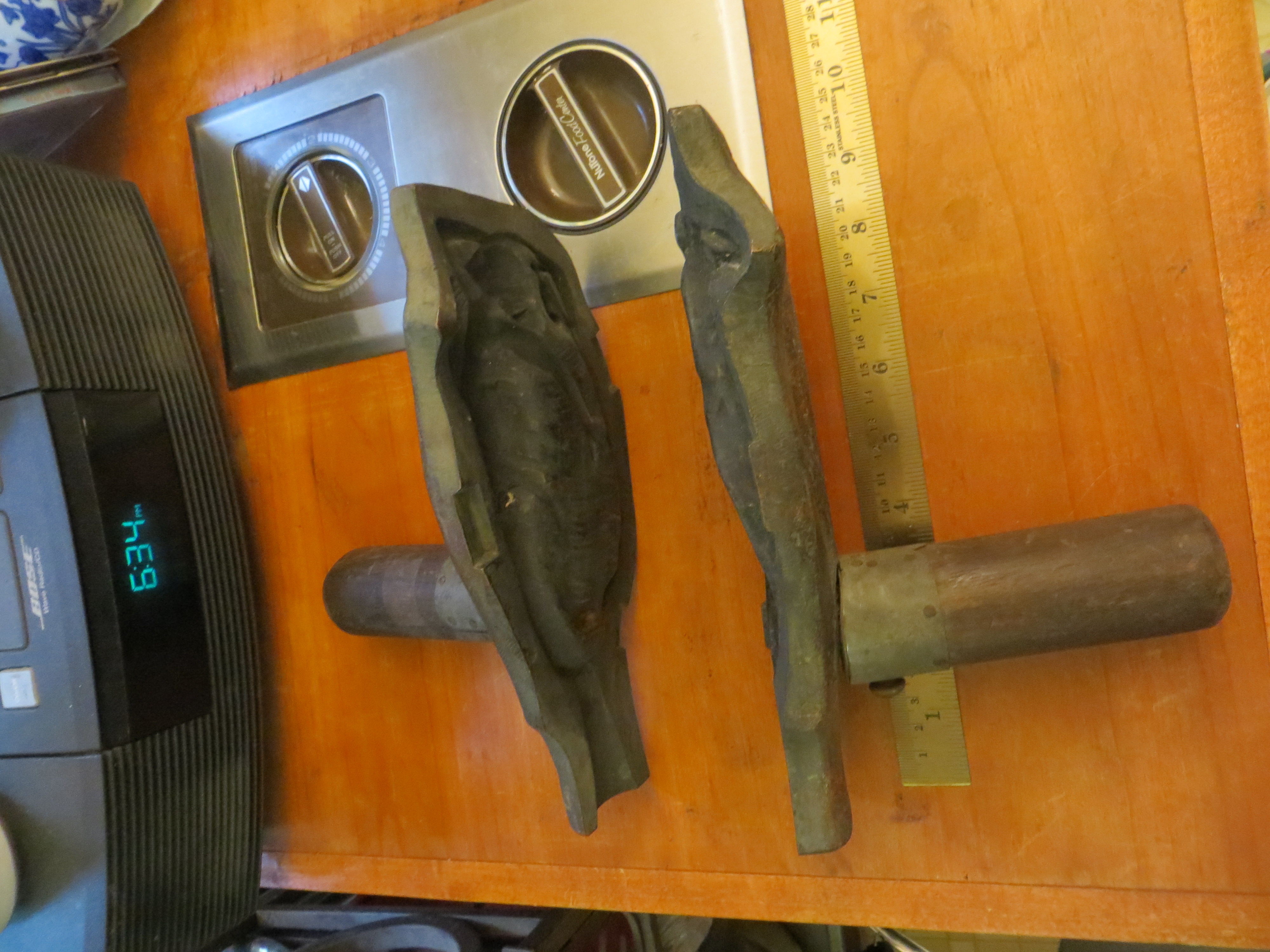 Antique Bronze Mermaid Tray Mold.