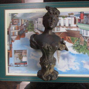 Bronzed Spelter Bust, Art Nouveau, Victorian