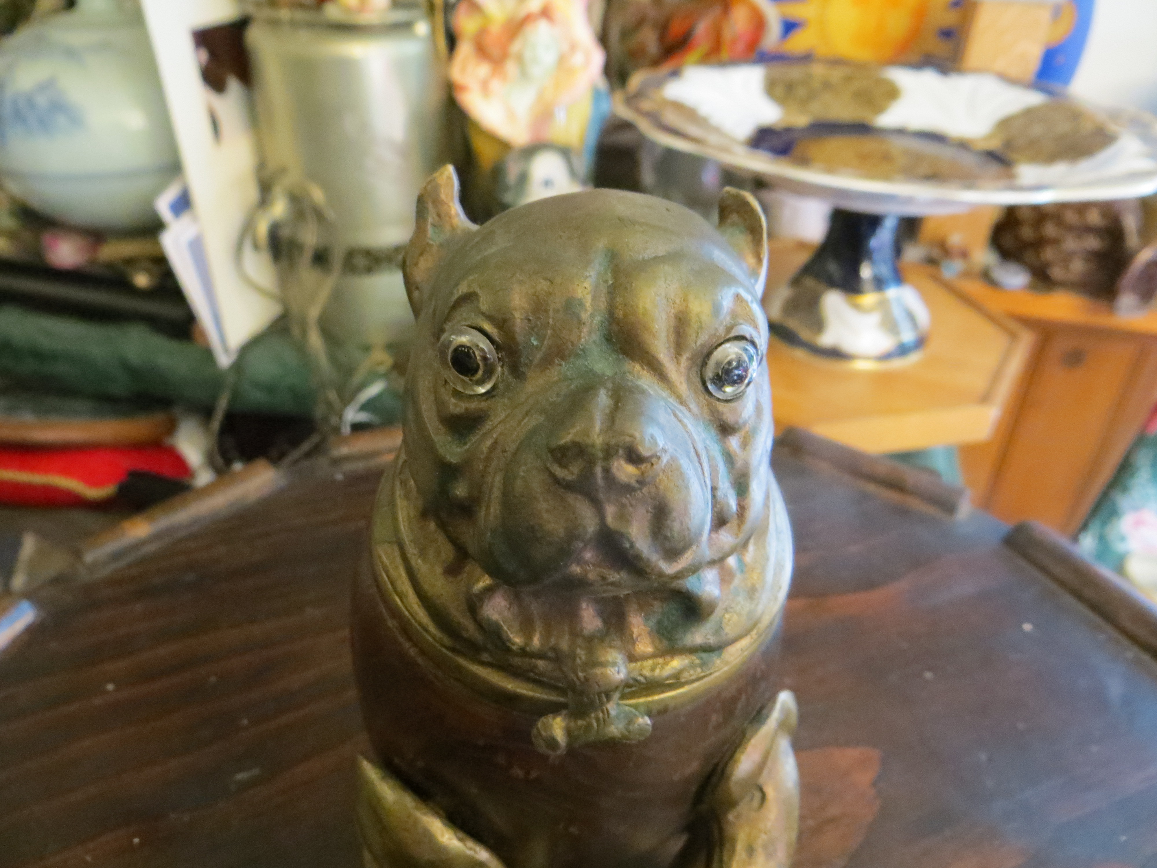 Vintage Bronzed Arthur Court Pug Dog Box