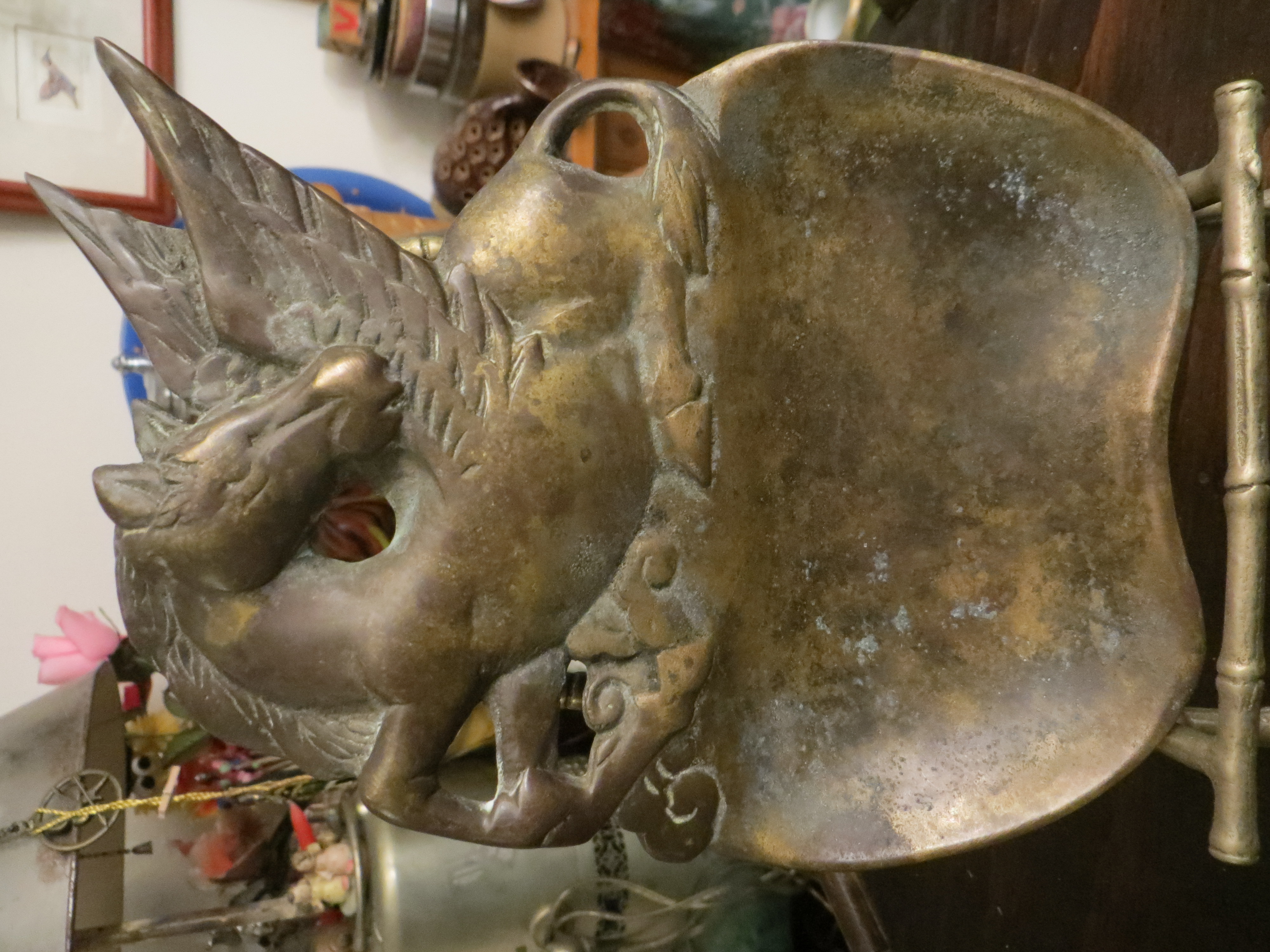 Bronze Brass Pegasus Trinket Dish, Dressing Table Ring Tray