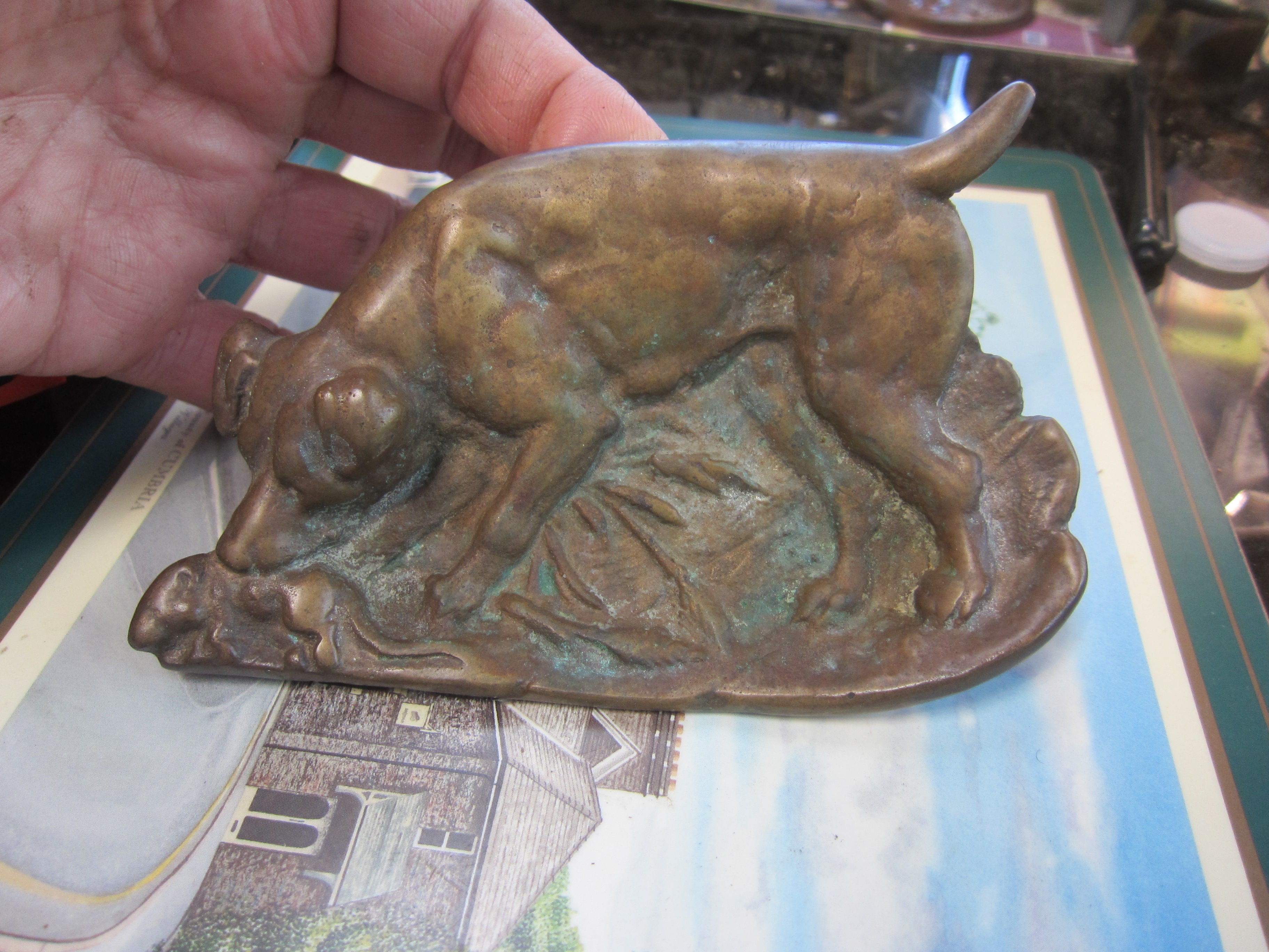 Terrier Jack Russell Bronze Dog Pin Tray