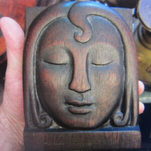 Art Deco Bookends 1920's Flapper Girl Hand Carved Wood Bookends