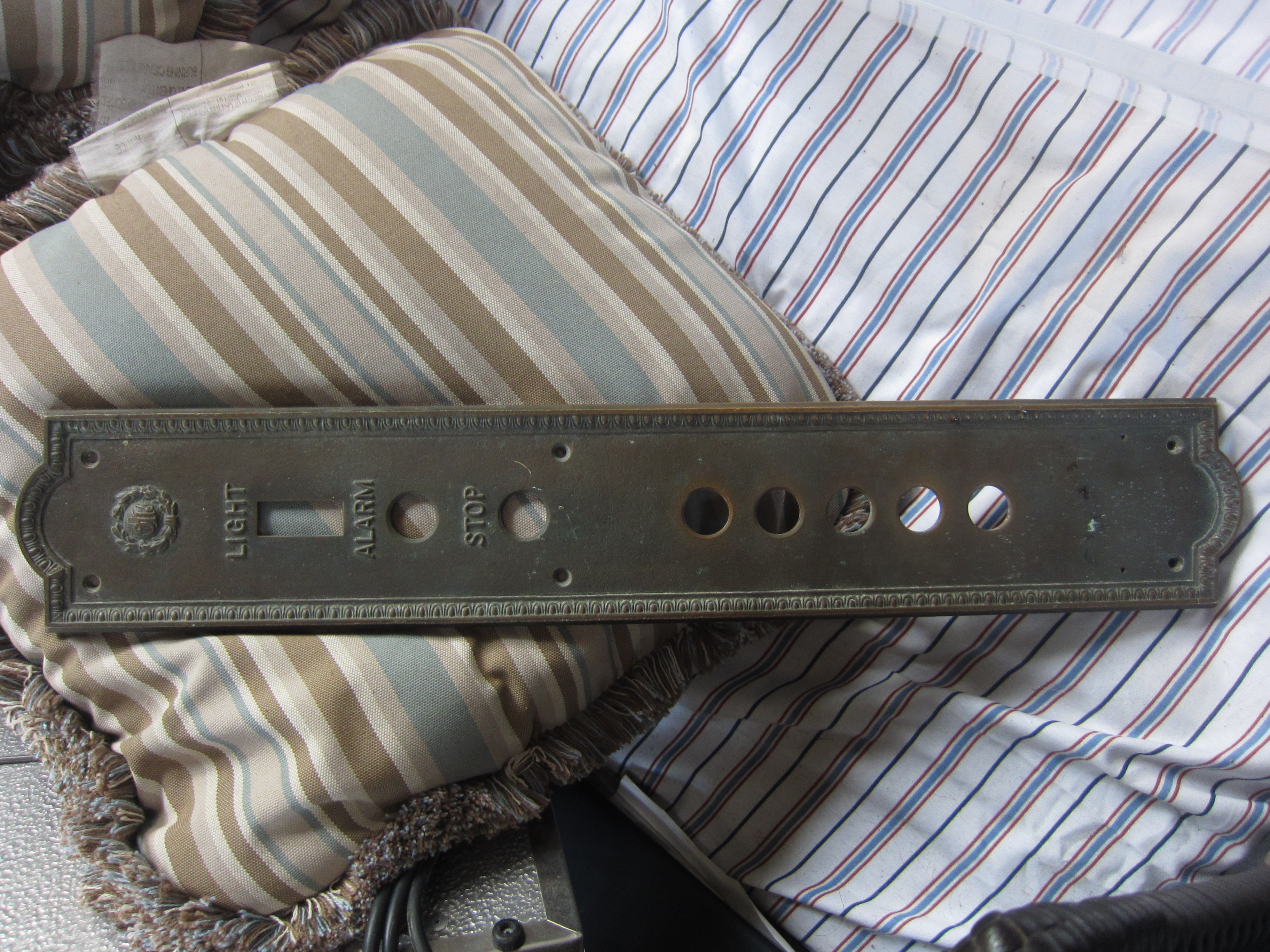 Otis Elevator Call Button, Antique Bronze 21"+ Tall Panel Building Hardware