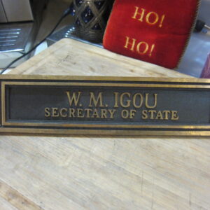 1929-1930 Florida Secretary of State Plaque, Imperial Brass Mfg. Co. Chicago USA