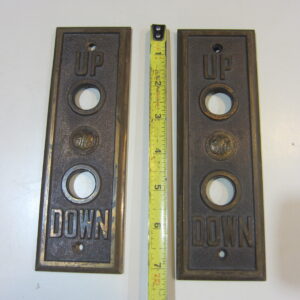 air Otis elevator solid cast bronze wall-mount car or cab signal plaques with up/down buttons