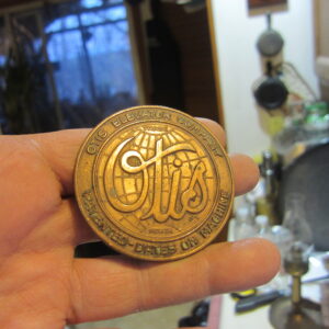 Antique Otis Elevator Car Sign Bronze Copper Nameplate Emblem