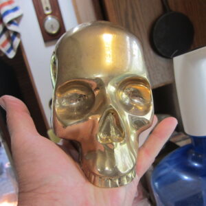 Large Brass Skull - Ghost Skull - Human Skull Adornment Decor