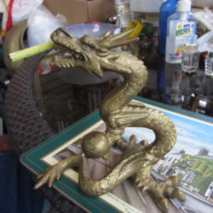 Gilt Cast Iron Dragon Sculpture