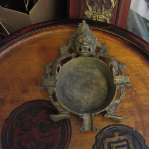 Old Brass Handcrafted Nepalese Figure Ash Tray
