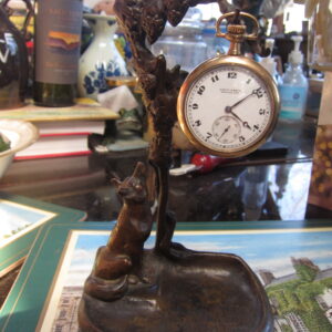Aesop's Fable Story Fox & Grape Art Sculpture Pocket Watch Holder Display