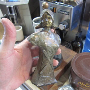 Art Nouveau Spelter Dutch Girl Sculpture Bust