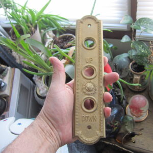 Car Call Button, Otis Elevator, Antique Bronze Building Hardware