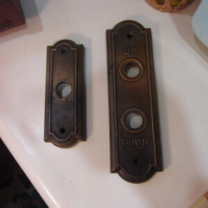 Pair of 1920s salvaged elevator call buttons