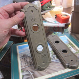 Pair of Elevator Call Buttons, Antique Vintage