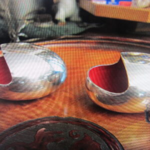 Smile Ashtray in Silverplate and Red Enamel from Carl Cohr, 1950s