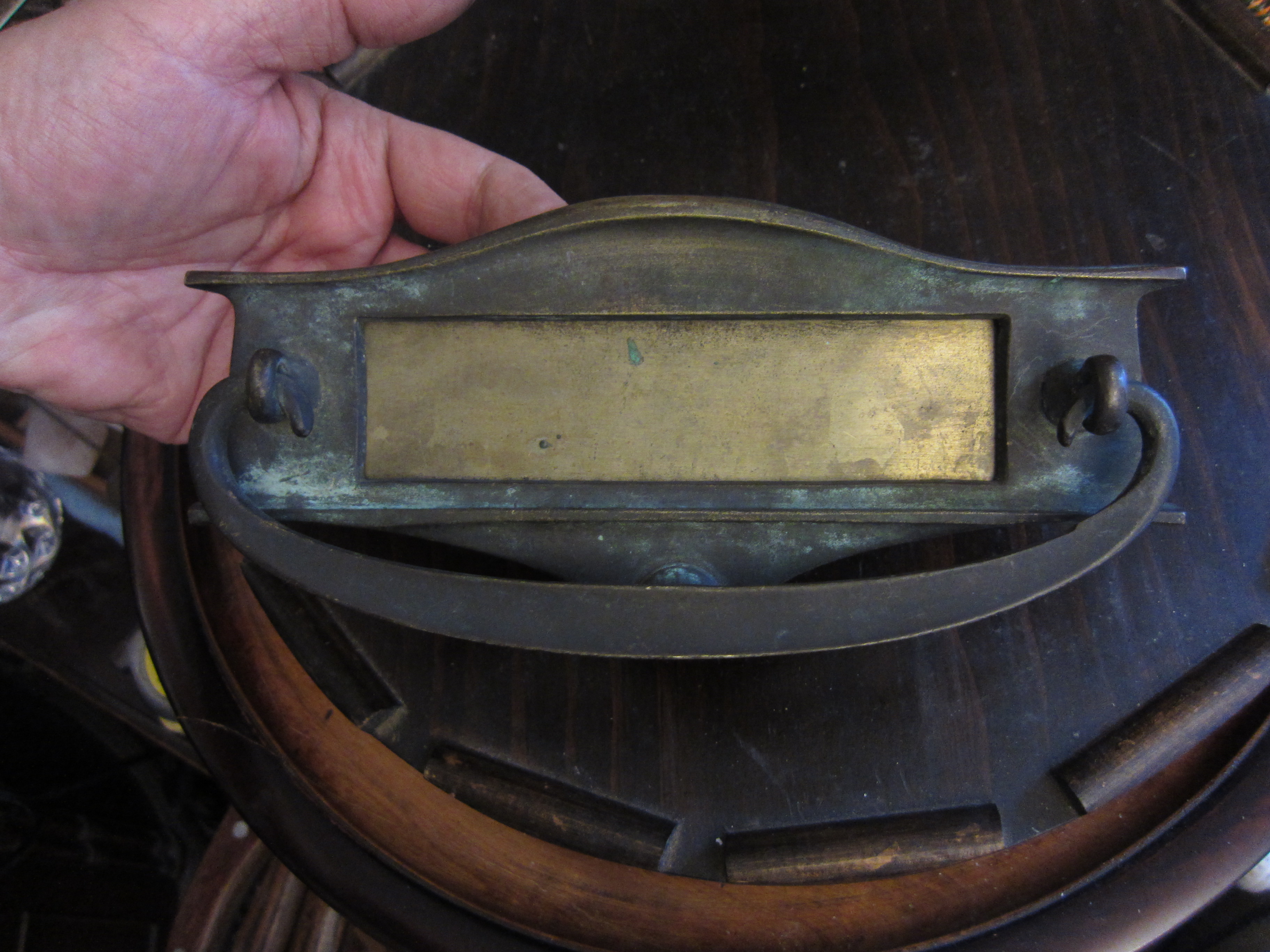 Antique Brass Bronze Architectural Hardware Mail Slot Opening w/ Knocker