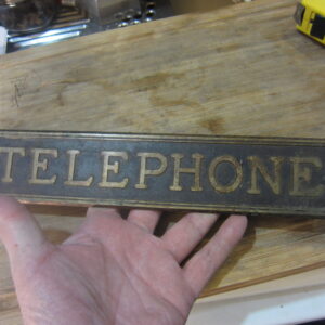 Antique Telephone Sign, Brass