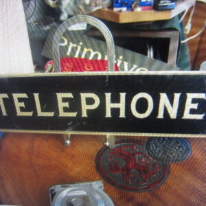 Antique Telephone Sign, Brass`